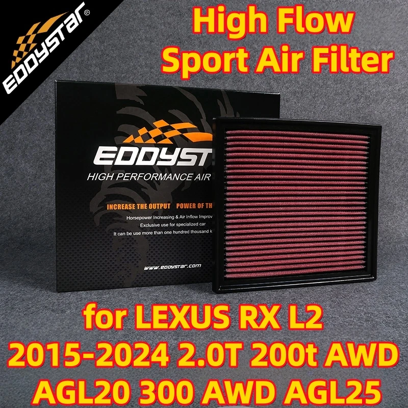 

High Flow Sport Air Filter for LEXUS RX L2 2015-2024 2.0T 200t AWD AGL20 300 AWD AGL25 Washable Racing Intake Filters