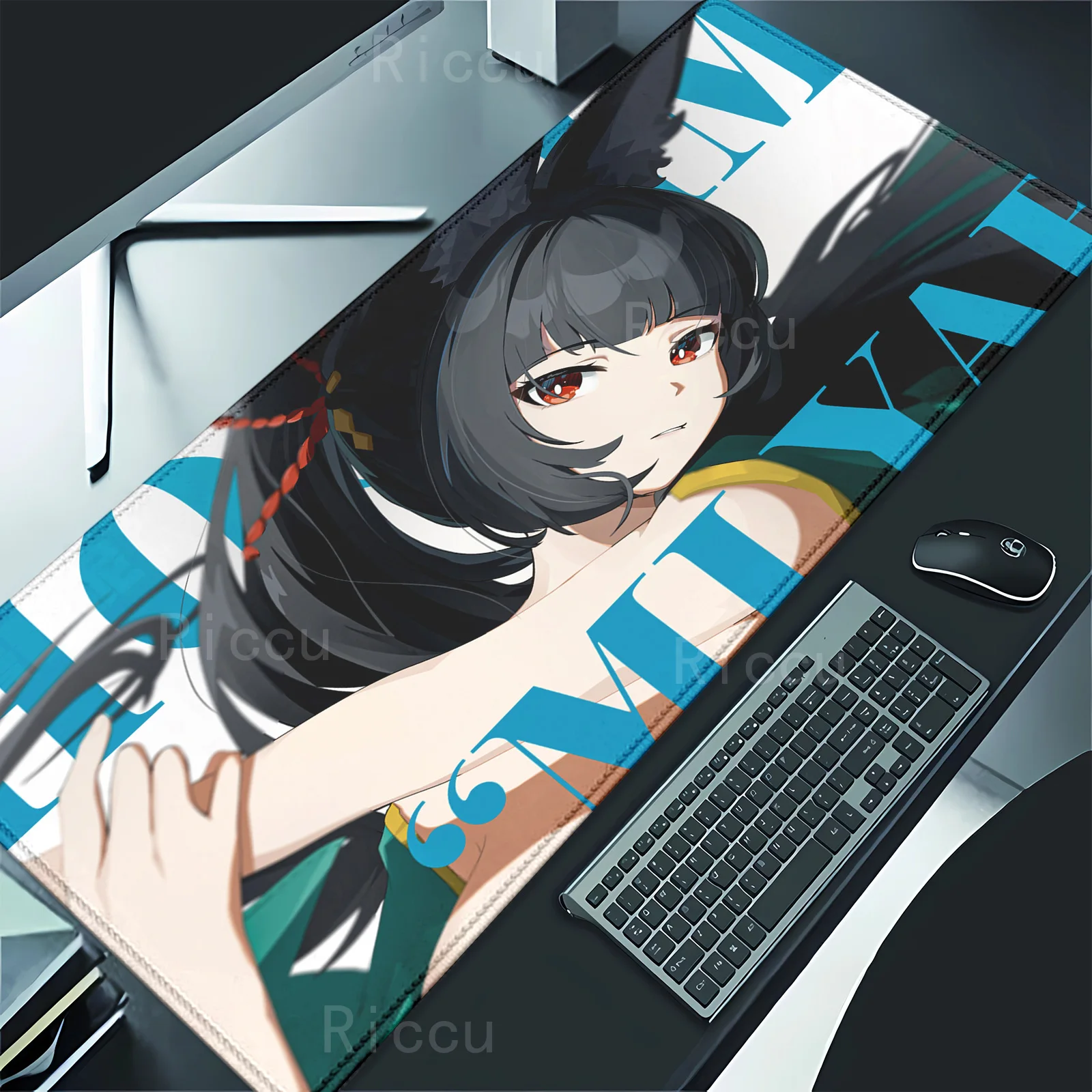 Hoshimi Miyabi Zenless Zone Zero teclado mouse pad offices accessories mousepad Computer Keyboard Gaming Accessories Desk Mat