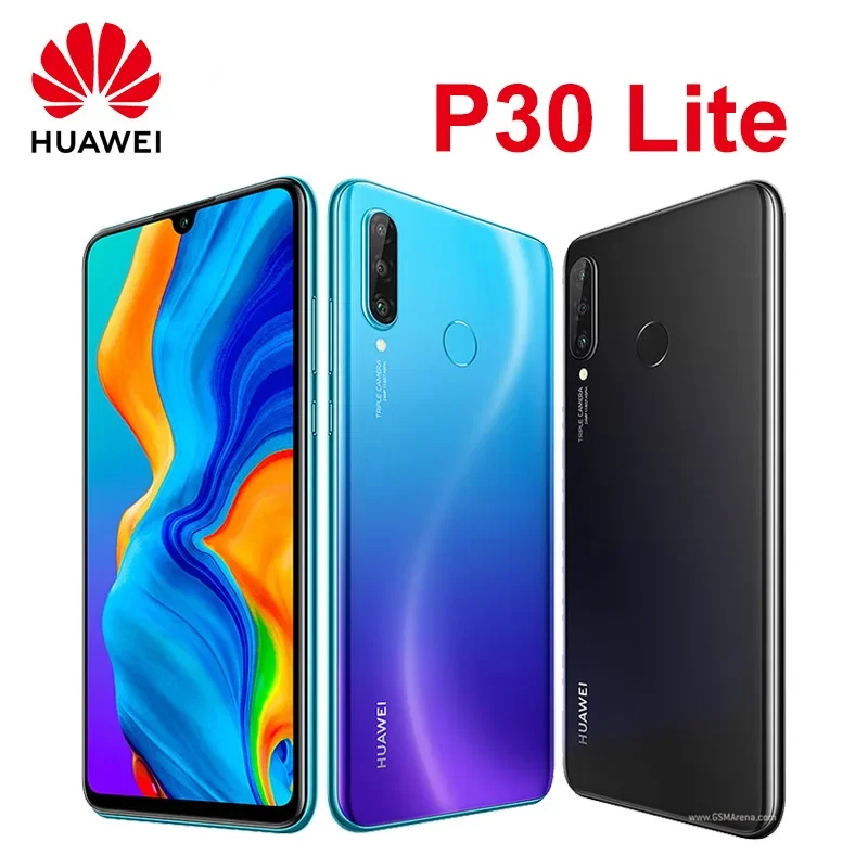 글로벌 Huawei-P30 라이트 스마트폰, 안드로이드, 6.15 인치, 128GB ROM,24MP + 32MP 카메라, 구글 플레이 스토어, 휴대폰, 잠금 해제