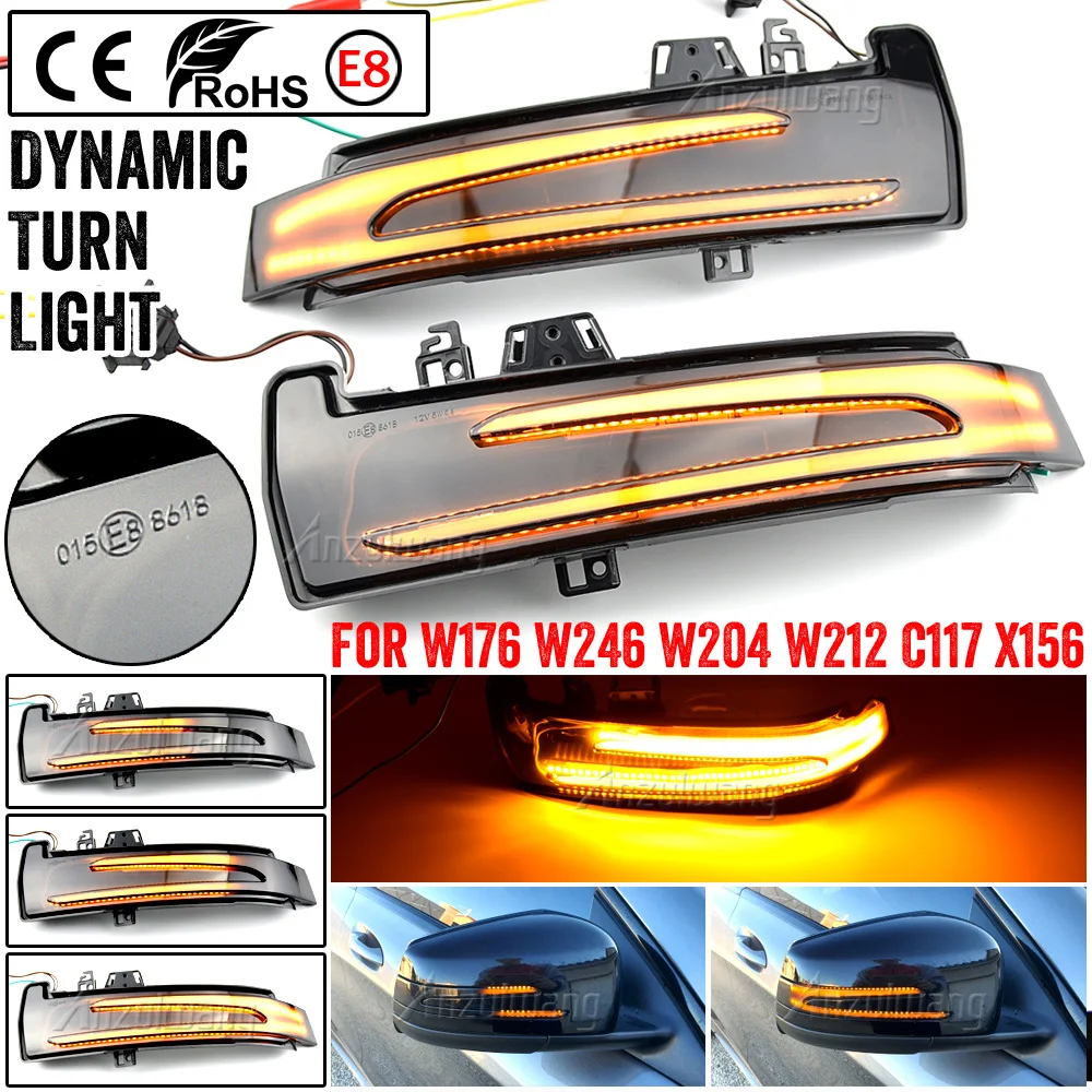 For Benz W221 W212 W204 W176 W246 X156 Dynamic Car Rear View Mirror Turn Signal Light C204 C117 X117 LED Indicator Blinker Lamp