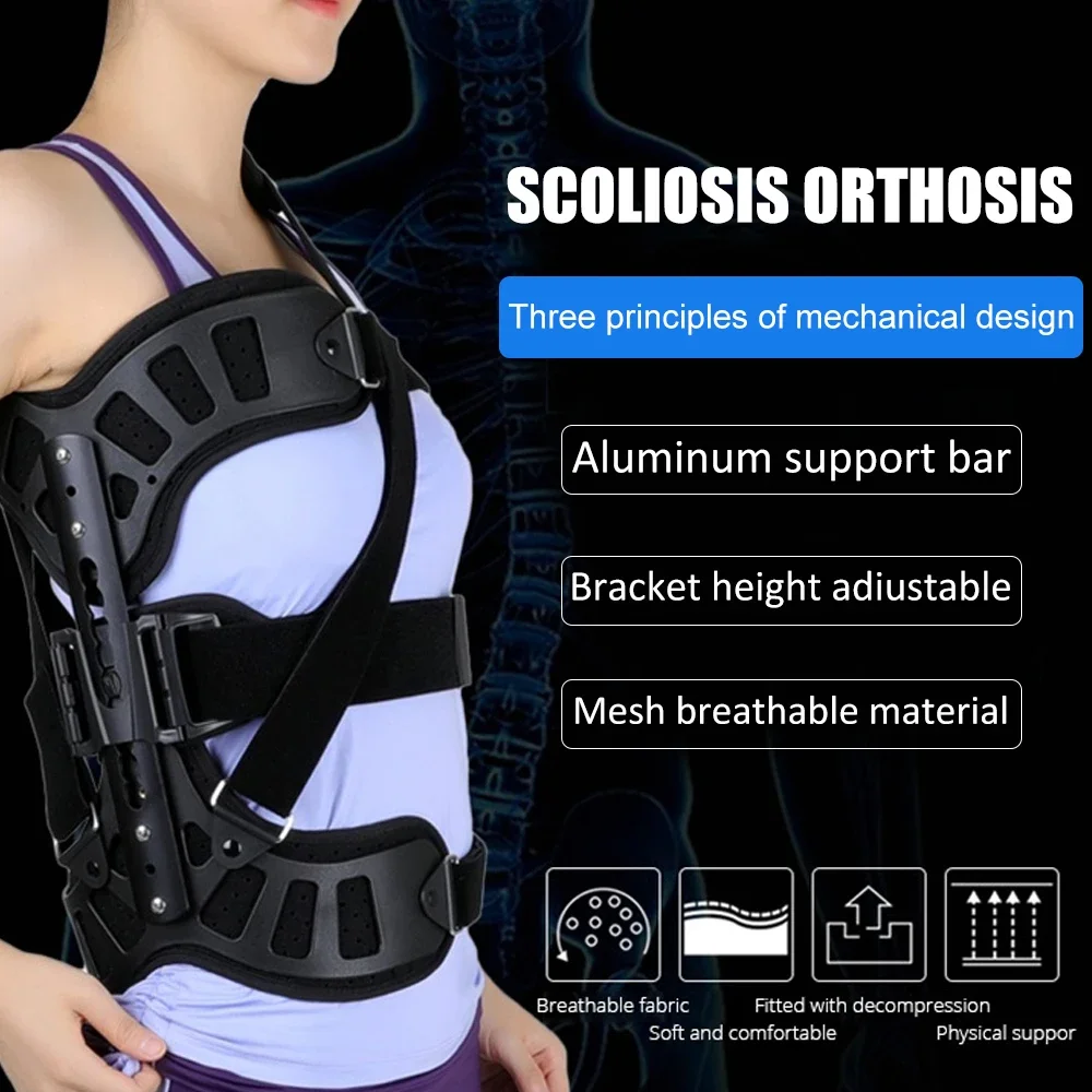 1Set Scoliosis Braces Posture Strainghter Treatment Adjustable Spinal Auxiliary Orthosis for Back Postoperative Recovery Adults