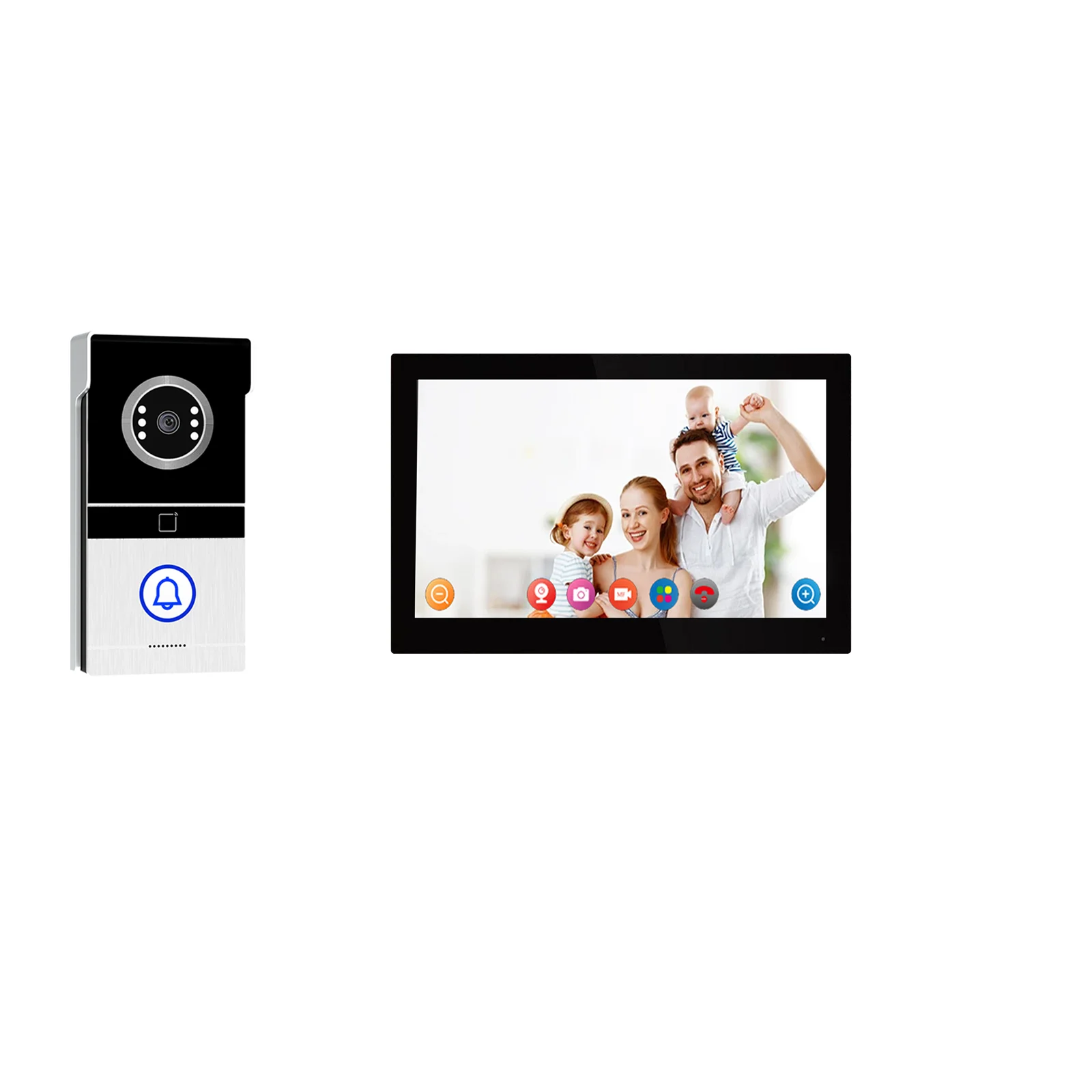 Interphone vidéo WiFi Tuya avec écran HD 7'', vision nocturne double mode et conception étanche, son