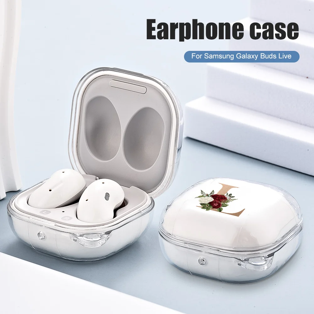 Letters Rose Earphone Cases For Samsung Galaxy Buds 2 Pro Shockproof Headphone Protective Cover For Samsung Galaxy Buds Pro Live