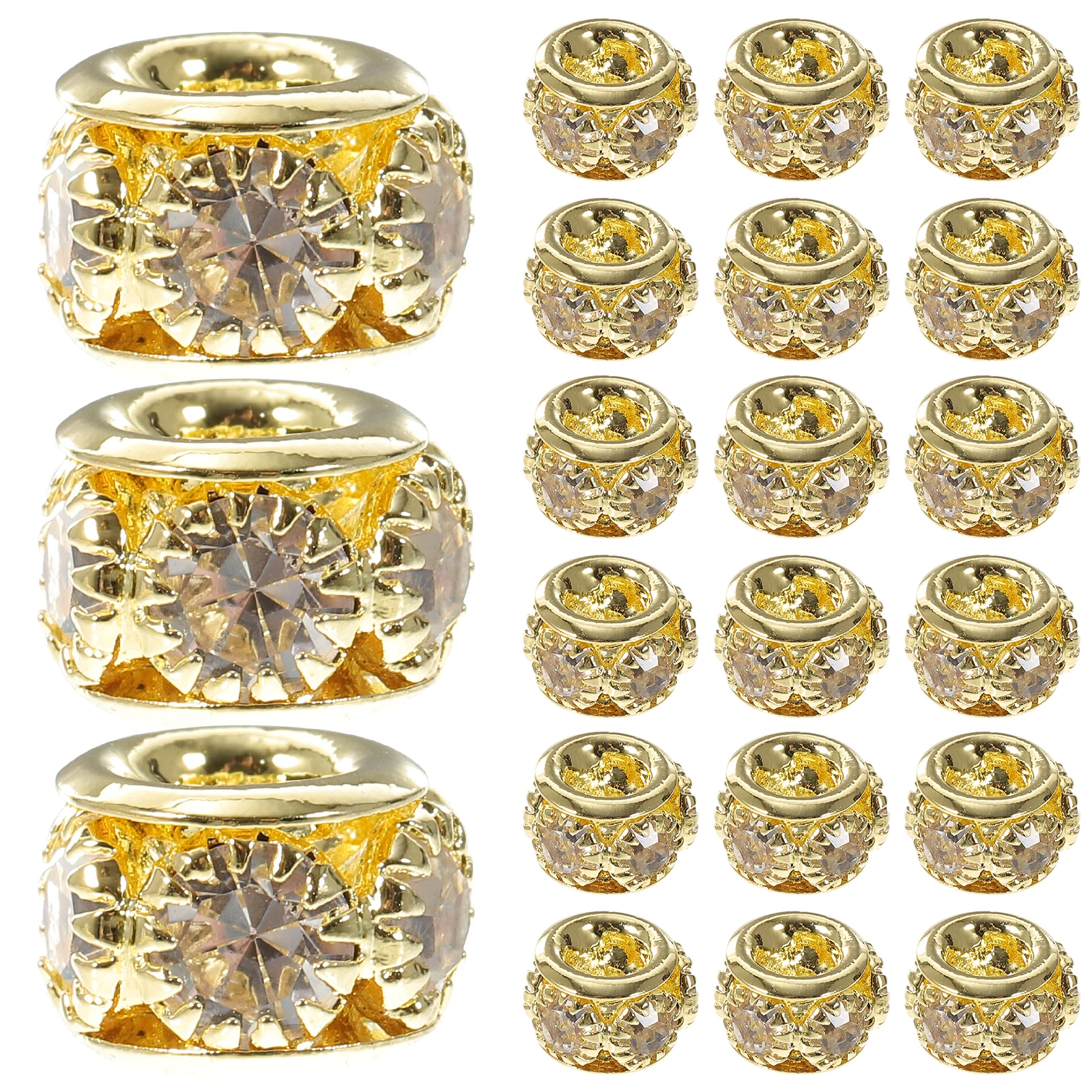 

100pcs Necklace Bracelet Accessories Copper Alloy Rhinestones Spacer Beads for Jewelry Making Projects Smooth Rondelle