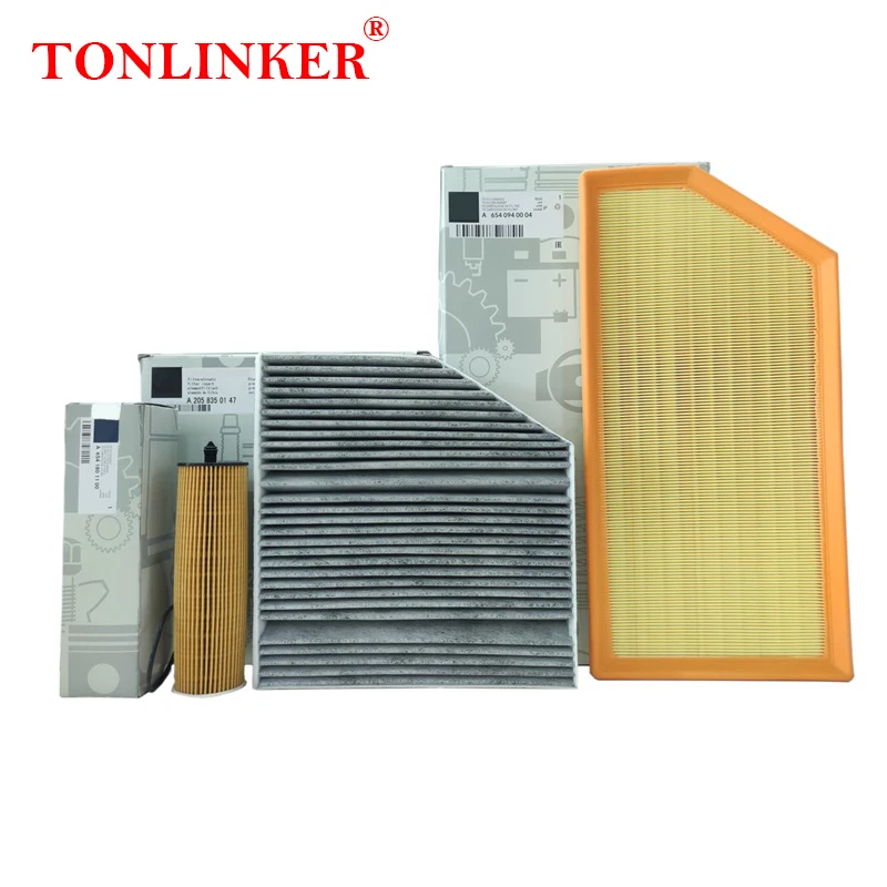 TONLINKER Cabin Air Filter Oil Filter For Mercedes Benz GLC X253 C253 2019-2022 GLC 220d 300d 4MATIC Sport 2.0L Car Accessories