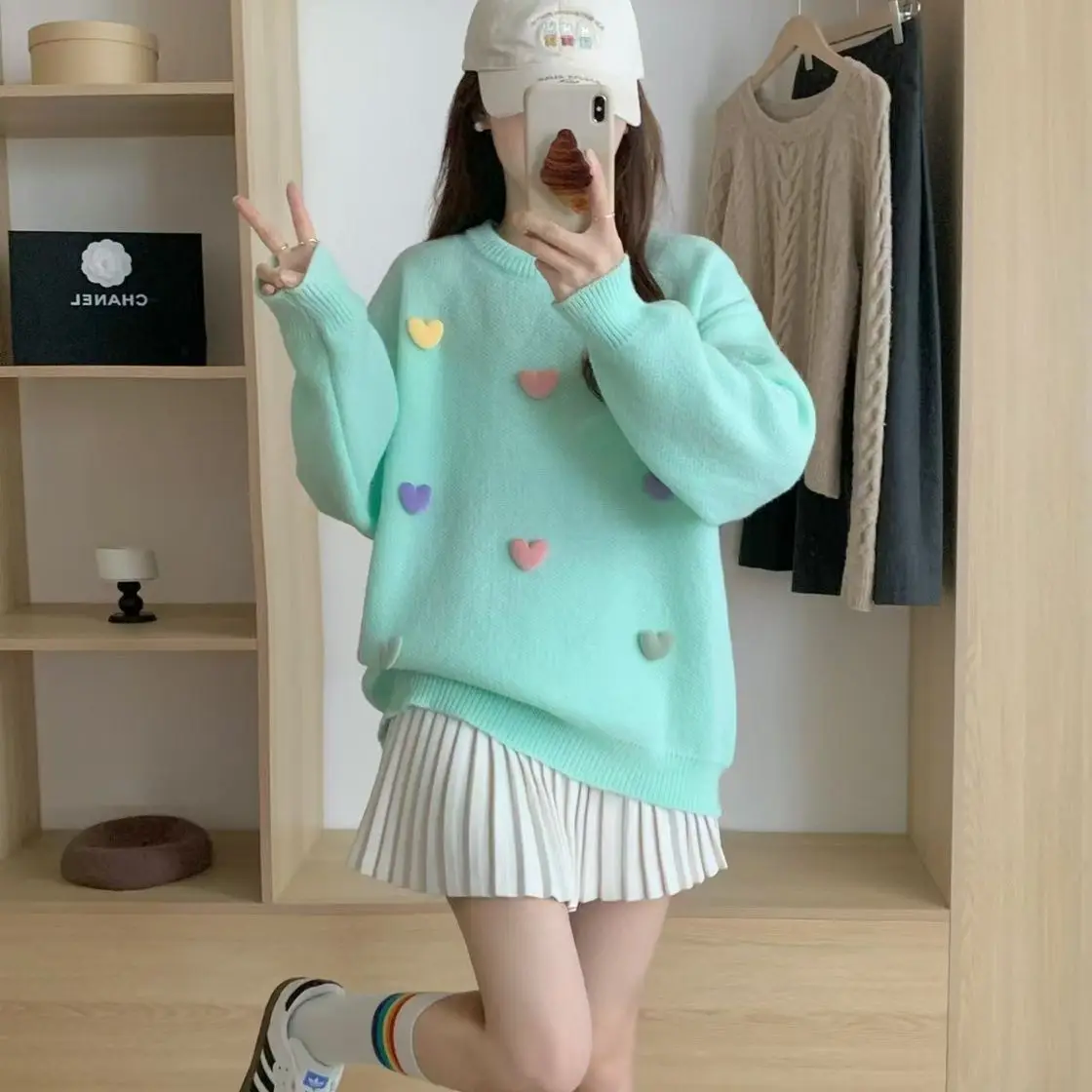 

Осень-зима, новый женский свитер, пуловер с круглым вырезом, свободная верхняя одежда, толстый ленивый модный базовый женский топ