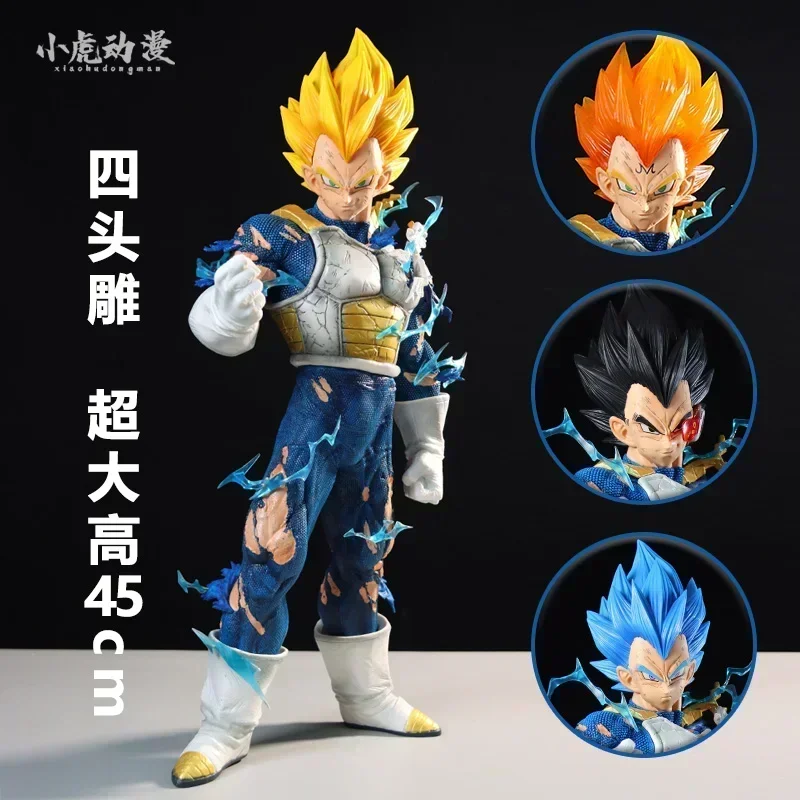 55Cm Drakenbal Z Originele Bandai Anime Figuur Nieuwe Gk Vegeta Super Saiyan Drie Kop Actie Pvc Collectie Beeldje