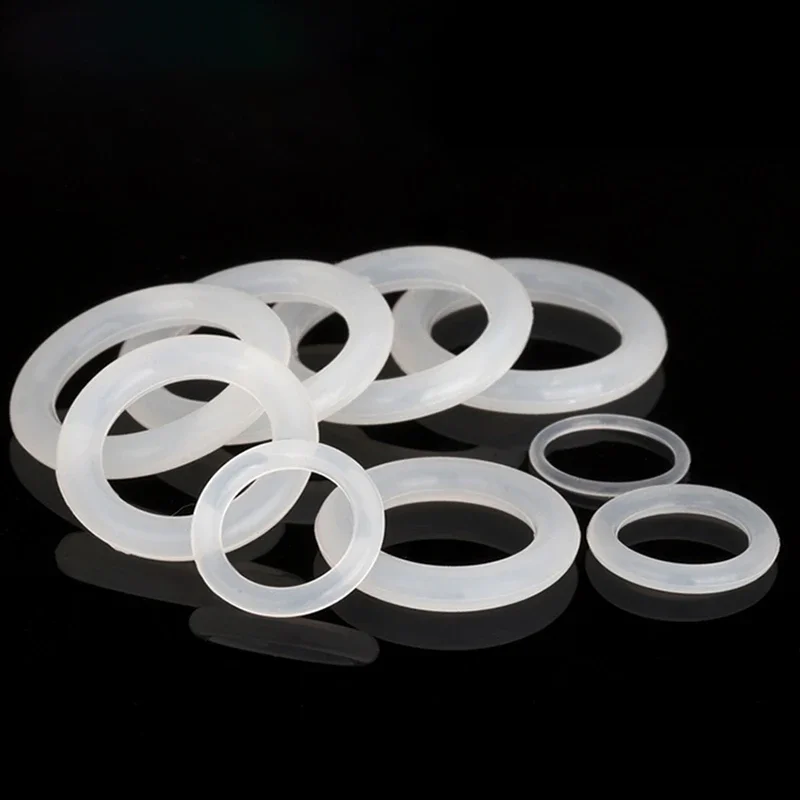

10Pcs White Food Grade Silicone Ring Gasket CS 2mm OD 5 ~ 100mm Waterproof Washer Rubber VMQ O Rings Silicone Ring