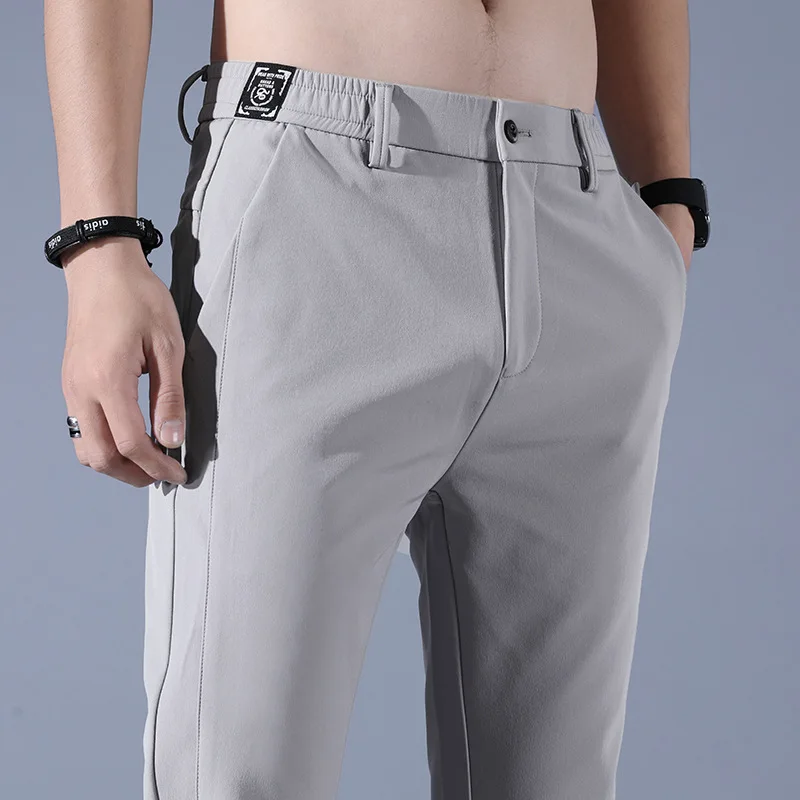 

Весенне-летние тонкие повседневные брюки для мужчин, свободные прямые брюки в корейском стиле, модные летние быстросохнущие брюки M