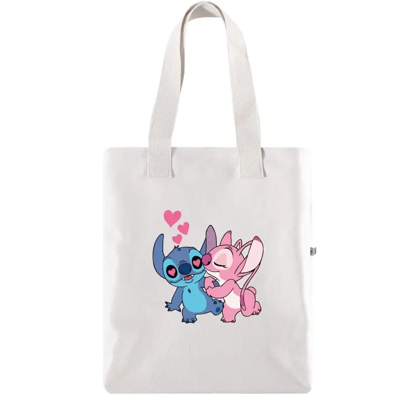 Disney Lilo & Stitch Handbags Women's Bag Student Shoulder Bag Casual Large Capacity Canvas Storage Shopping Bag Luxury Tote Bag