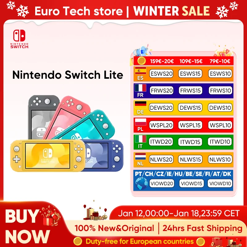 Consola de juegos portátil Nintendo Switch Lite, liviana y portátil, controlador Joy Con integrado, opción de varios colores