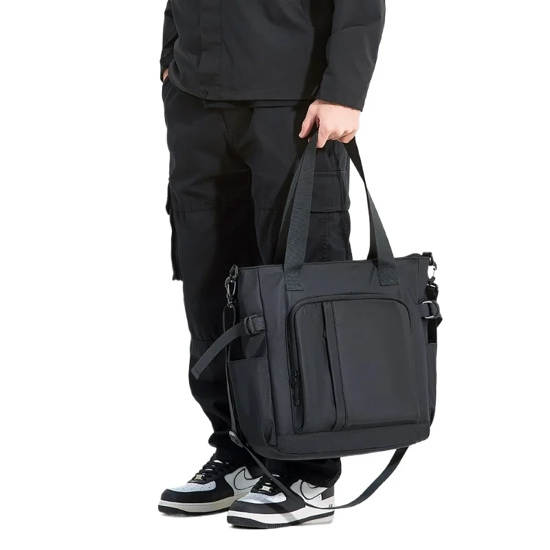 Men's Commuter Tote Bag with Large Capacity Multi-Compartment Durable Shoulder Bag Gym School Work Travel