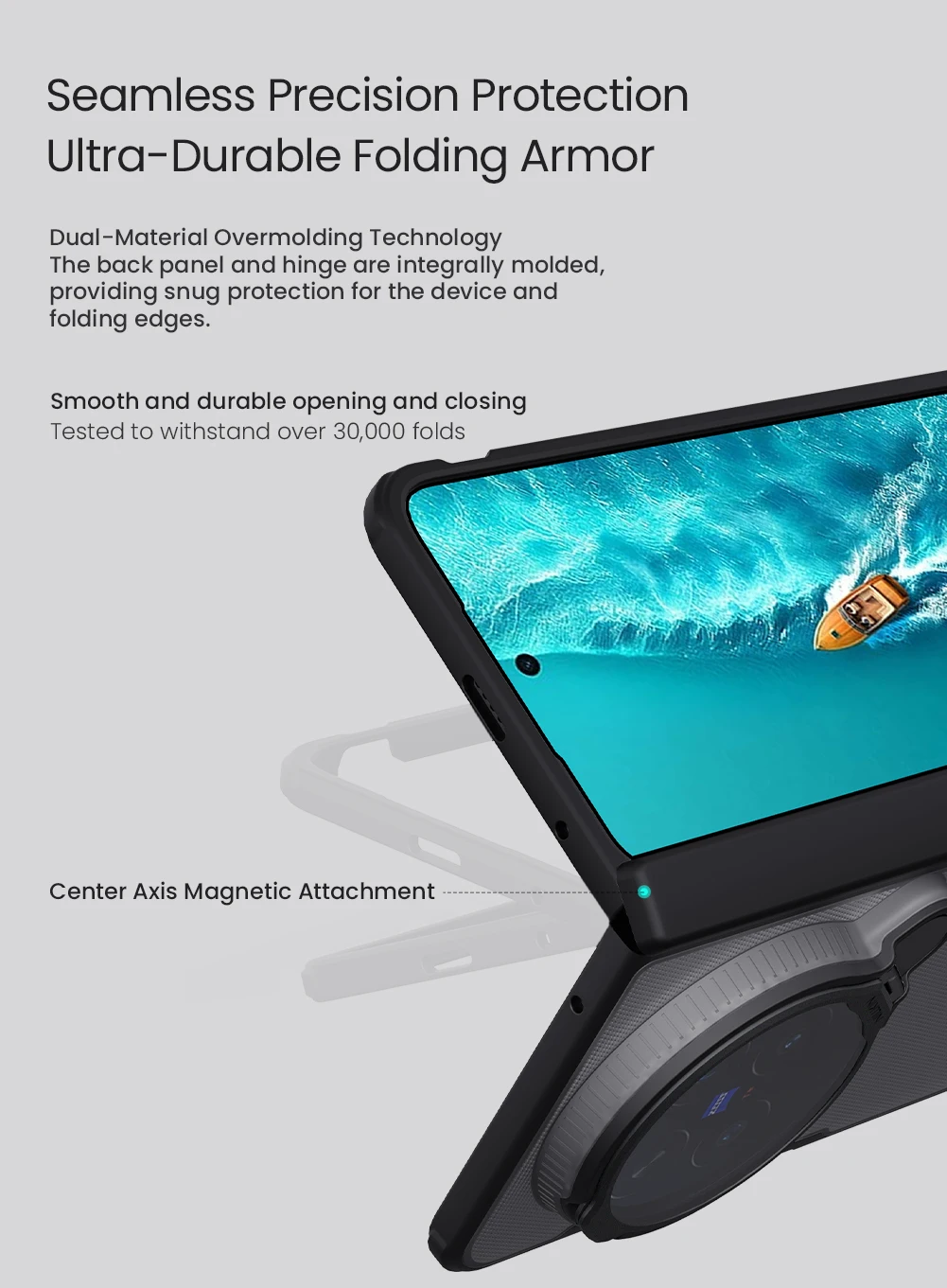 Nillkin Magsafe Case For Vivo X Fold 6 Fold6 Frosted Shield Fold Prop Camera Protection Magnetic Cover