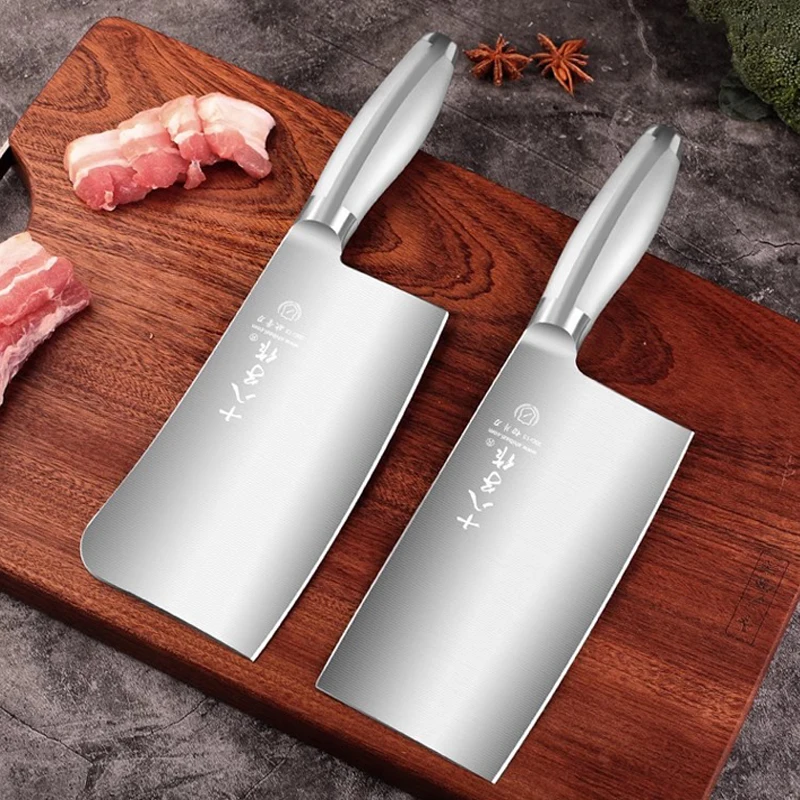 SHIBAZI Stainless Steel Chinese Cleaver Chopping Kitchen Knife Chef Butcher Knives Fish Meat Vegetables Cutlery Cooking Tools