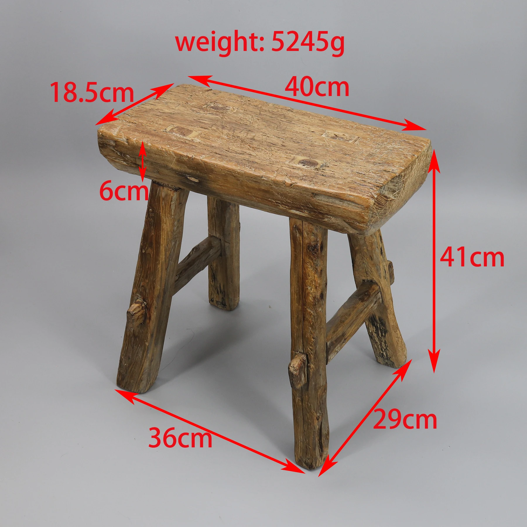 Old Wooden Stool, Bathroom Bench, Chinese Antique, Pedestal, Medium Size