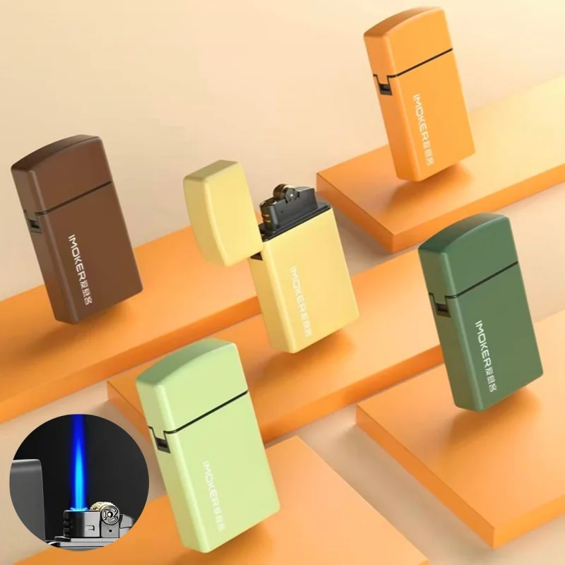 

Windproof Inflatable Grinding Wheel Lighter Straight Blue Flame Inflatable Igniter Cigarette Accessories Men's Gift