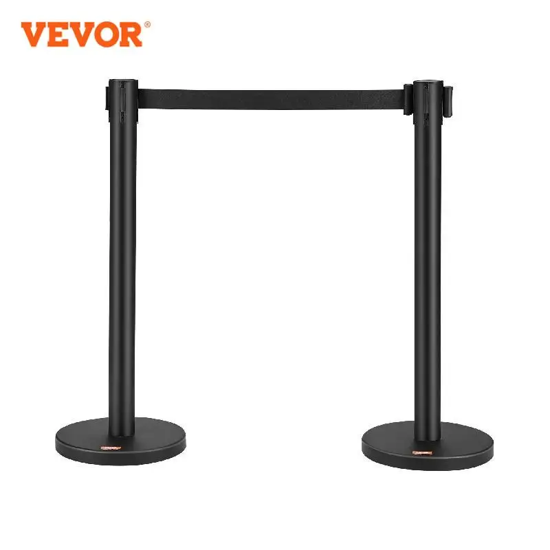 

VEVOR Crowd Control Stanchions 2/4/6 Pack Carbon Steel Baking Painted Stanchion Queue Post with Retractable Belt for Exhibition