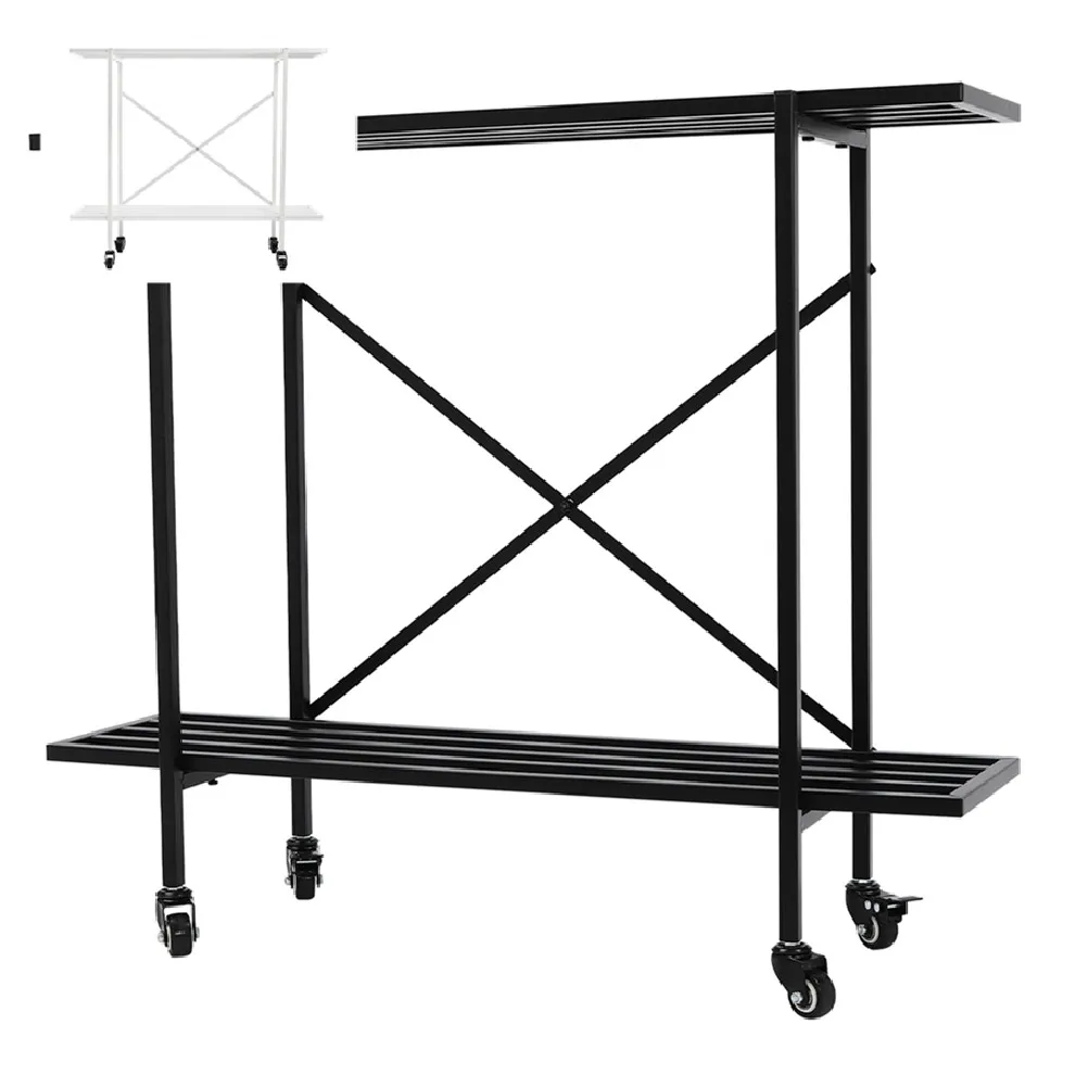 2-Tier Plant Stand Flower Rack, Balcony Shelf Floor Standing Plant Placement Rack, Iron Flower Pot Stand