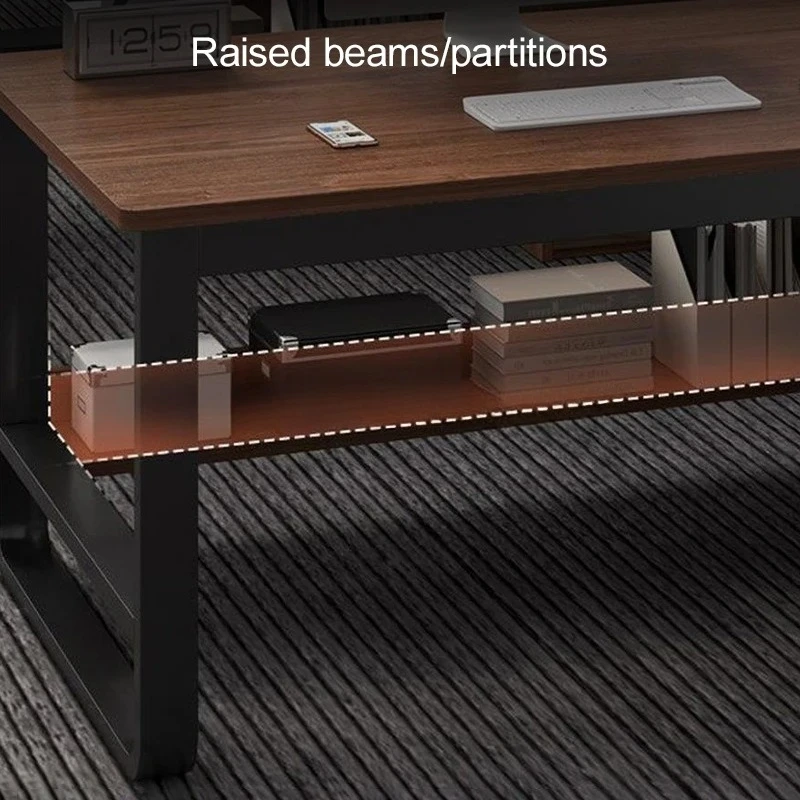 3-Drawer Computer Desk with Storage Shelf Modern Office Working Desk Minimalist Home Gaming Writing PC Table for Bedroom Study