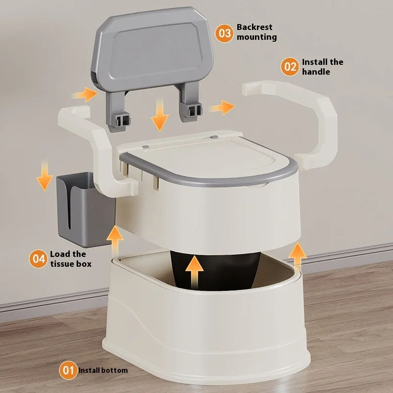 

Портативный домашний стул-комод для пожилых и беременных, писсуар, устойчивый к запаху горшок для беременных, пластиковый туалет для взрослых