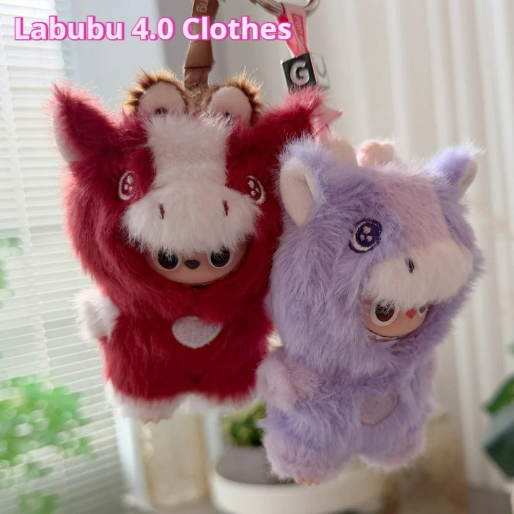 Ubranka Labubu V4 - Urocze ubrania z motywem zwierzęcym dla Mini Labubu 4.0, ręcznie robione stroje, akcesoria dla lalek, edycja limitowana