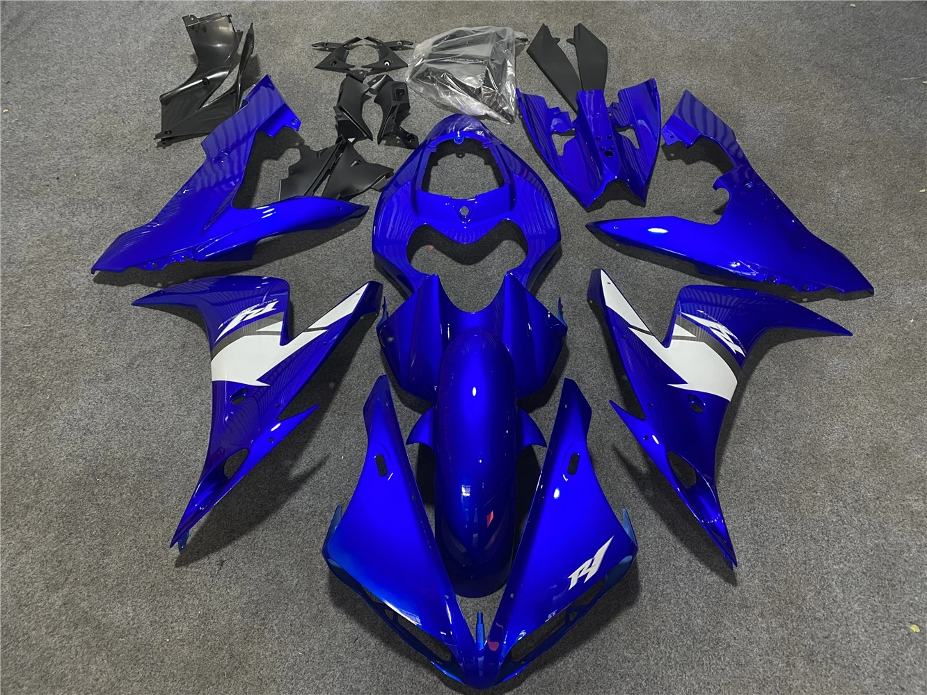 ヤマハ用オートバイフェアリングキット,ブルー,ホワイトハウジング,ヤマハYZF-R1,2004,yzf1000 2005 05 06