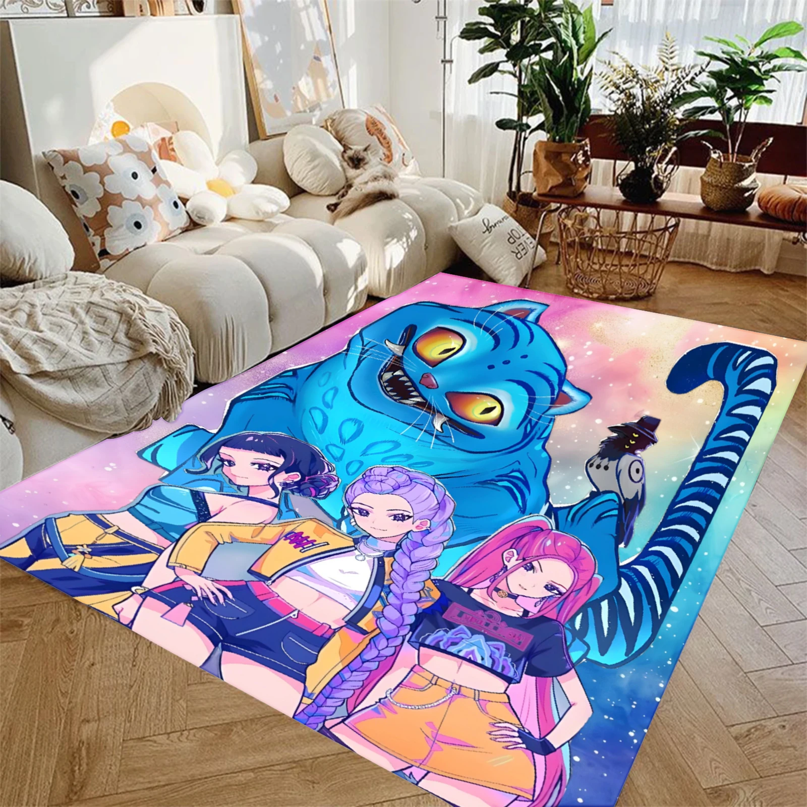 سجادة مزخرفة بطابع صياد الشيطان لغرف المعيشة وغرف النوم ومناطق الطعام بالإضافة إلى ساحات الباحات الخارجية والحدائق #3