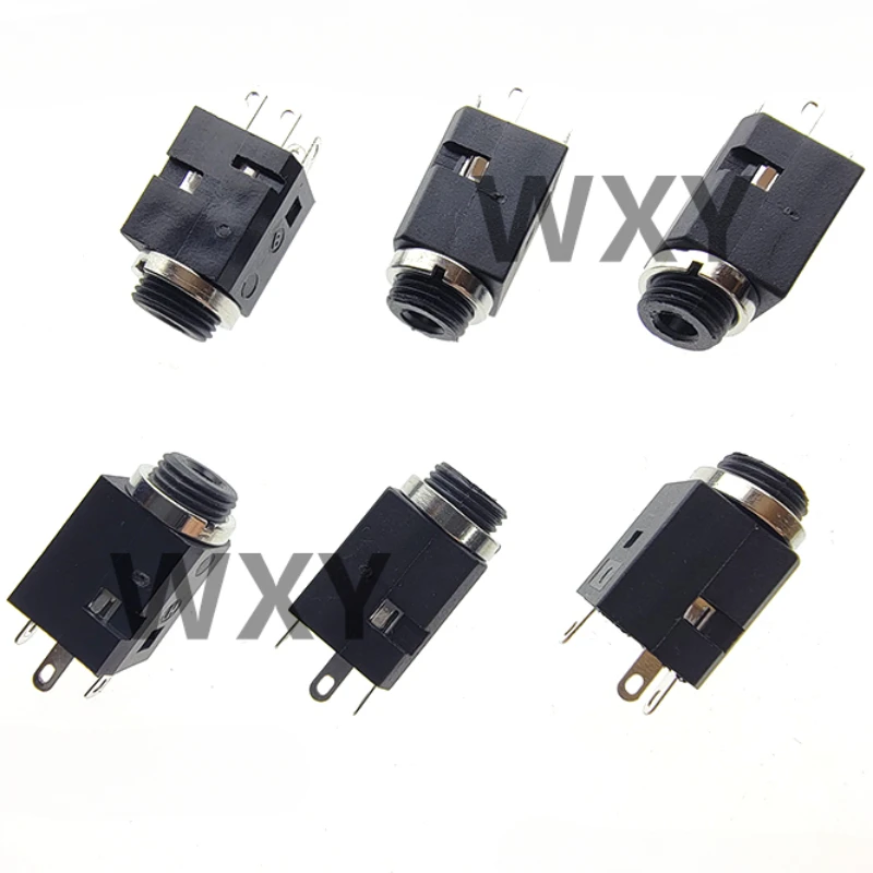 5/10Pcs 3.5mm 3/4/5 Pin Vertical Socket Female Socket Jack with Screw 3.5 Audio Headphone Connector PJ-341 Earphone Hole