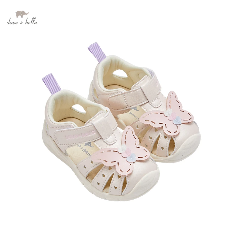 DB2221277 Dave Bella summer fashion baby girls cartoon appliques shoes cute children girl brand shoes