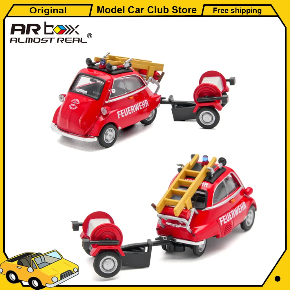 

New Almost Real AR Box 1:64 Scale BMW ISETTA Fire Engine SET Feuerwehr Red GT Show Alloy Car Diecast Collection Model Toys Gift