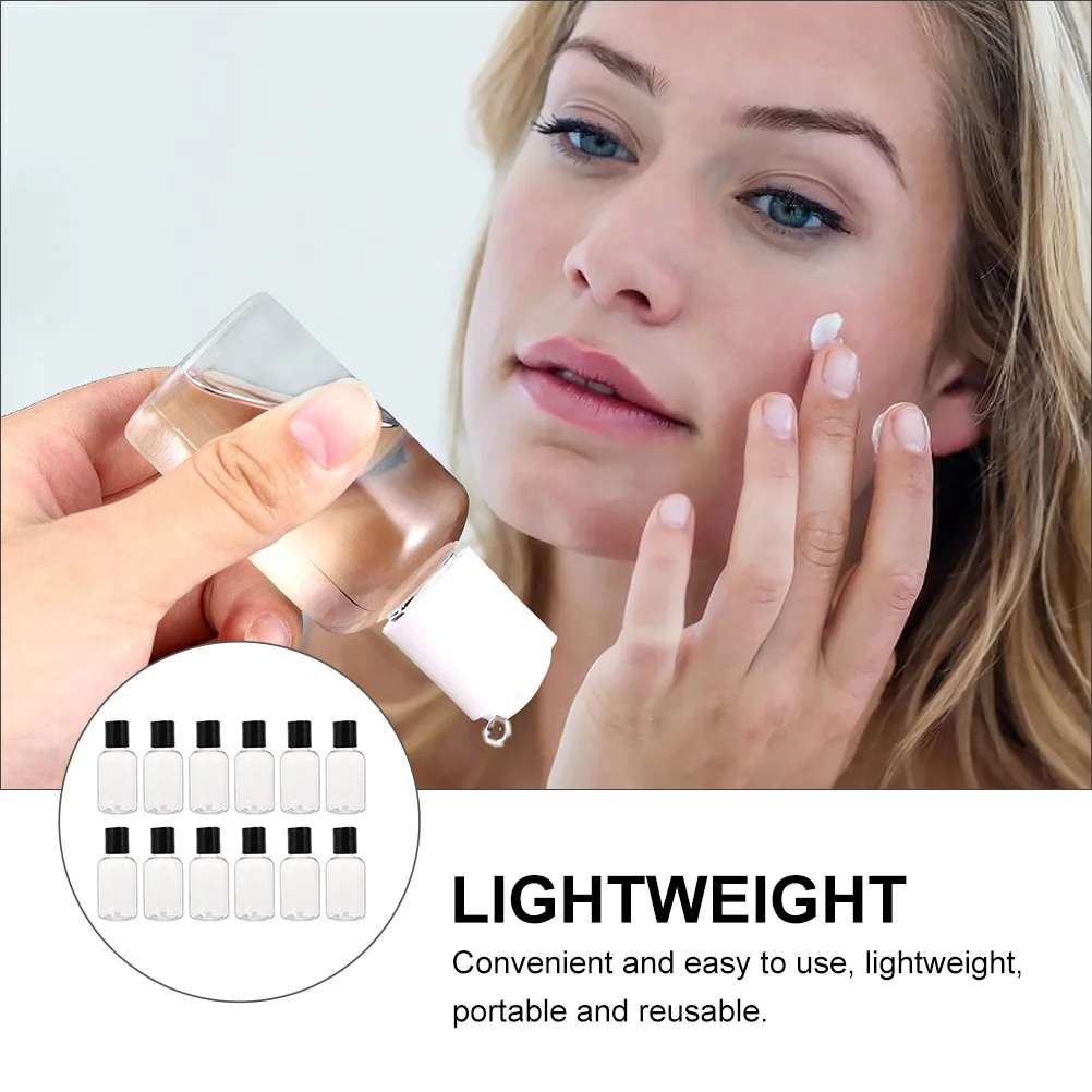 

12pcs Reusable Leak Proof Dispensers Clear Travel Bottles for Shampoo Lotion Lightweight Portable Sub Bottles Makeup