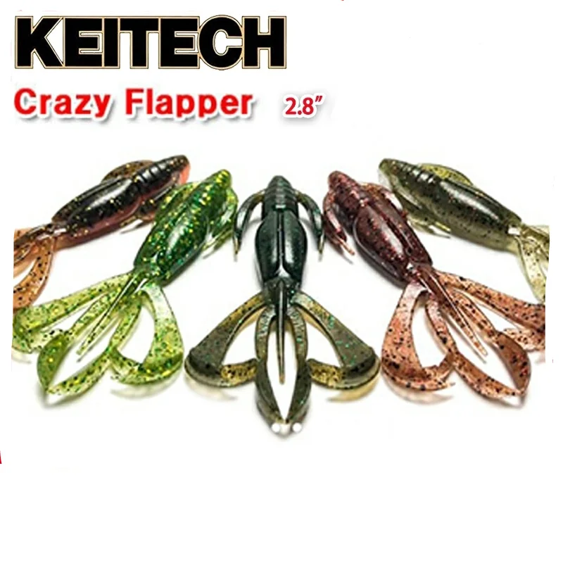 Japón KEITECH Crazy Flapper 2,8 pulgadas camarones insecto marca K importado Luya cebo blando grupo de pesca de Texas