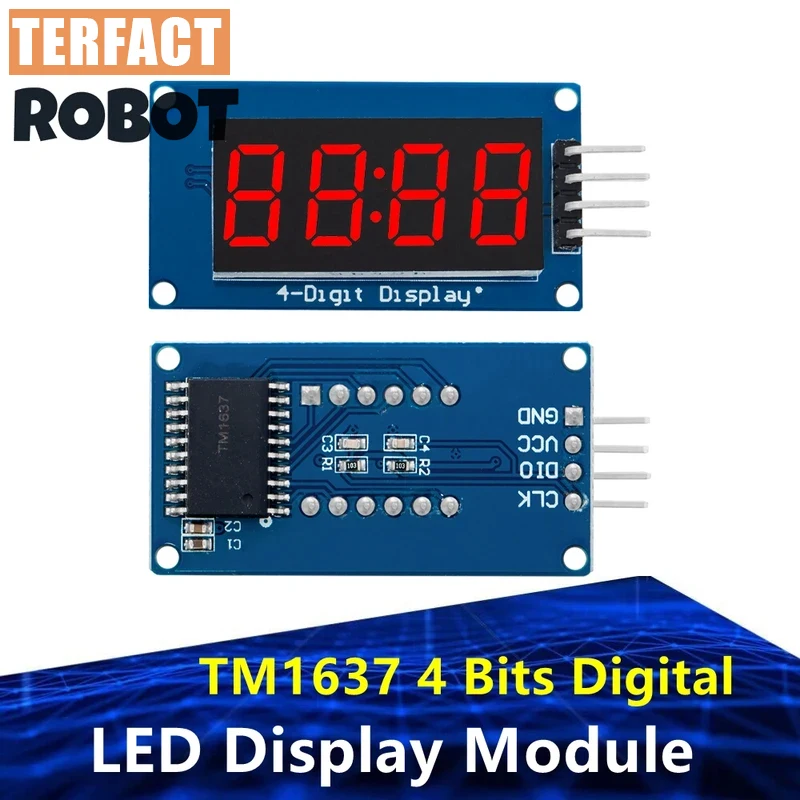 1~10PCS TERFACT TM1637 4 Bits Digital LED Display Module 7 Segment 0.36Inch Clock RED Anode Tube Four Serial Driver Board Pack