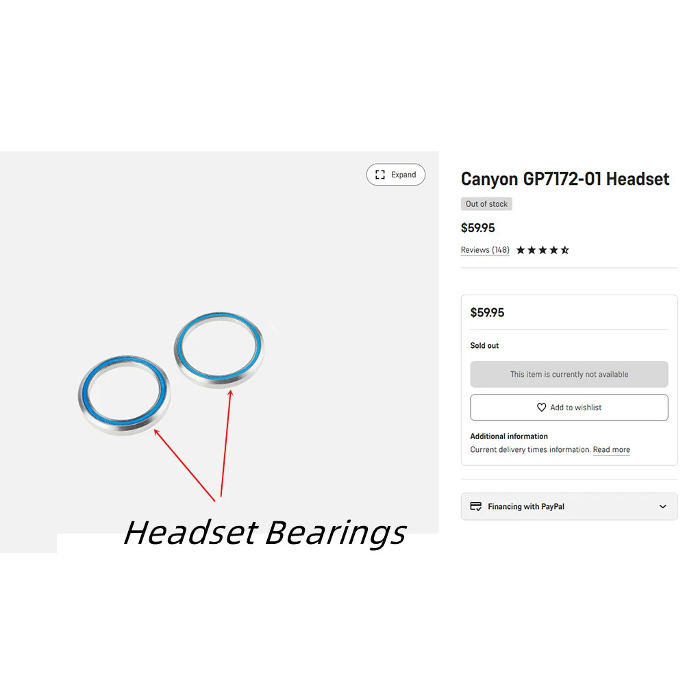 Road/Mtb Bike Headset Bearings For Canyon CF SLX Kit From Acros