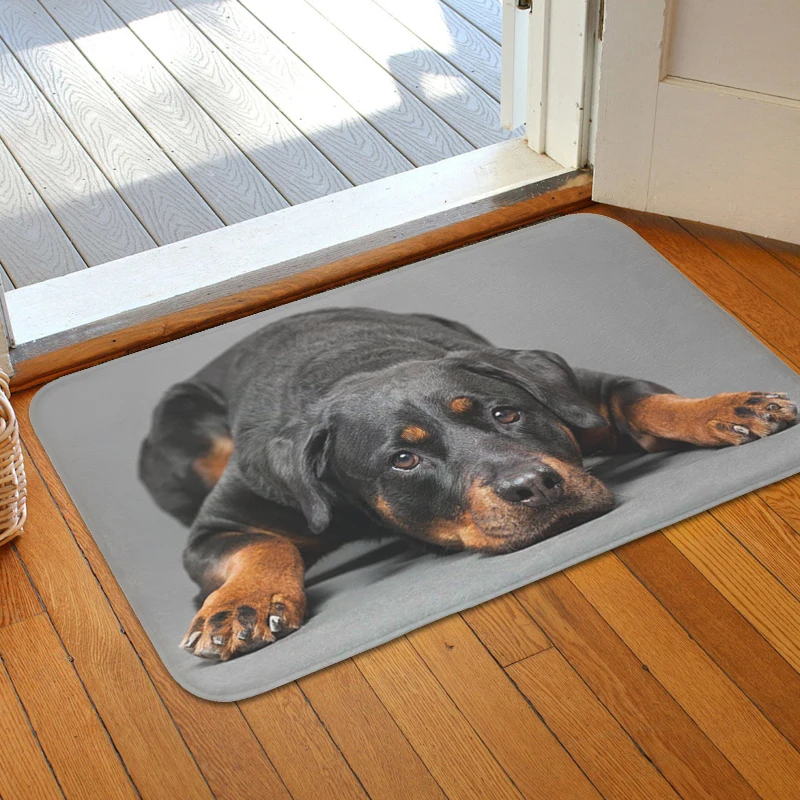 

Rottweiler Dog Doormat Entrance Door Hallway Balcony Porch Foot Mat Non-slip Kitchen Bedroom Bath Rug Living Room Floor Carpet