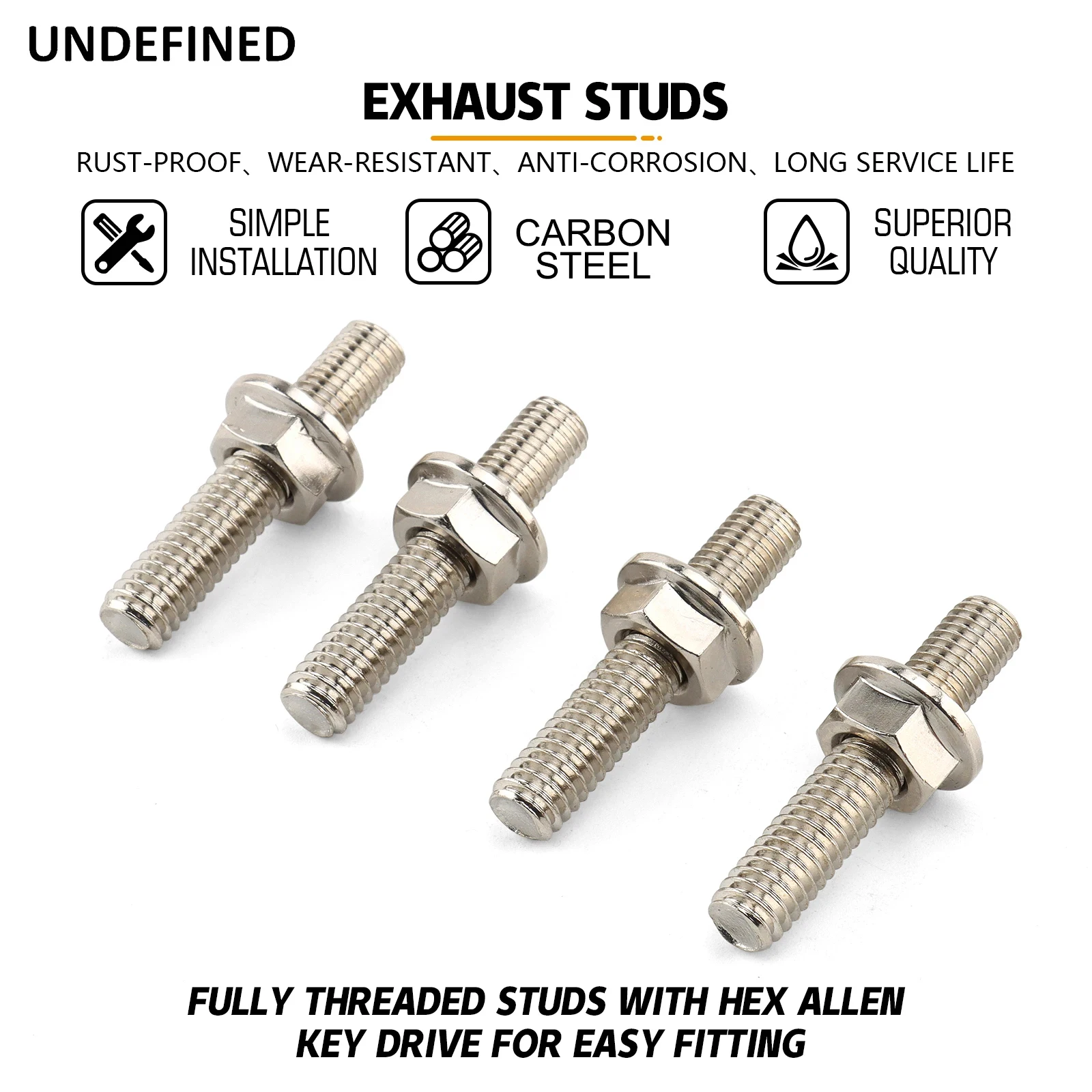 4 Pcs Motorcycle Exhaust Manifold Studs Nuts Screws For Harley Sportster XL883 XL1200 Dyna Softail Touring Twin-Cam 1984-2023