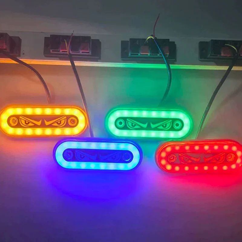 12V/24V LED Side Markers Flashing And Constant Light Modes For Trucks Trailers And Motorcycles