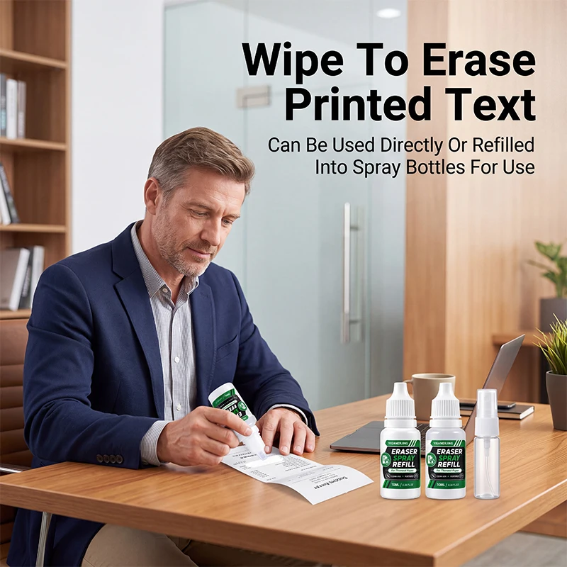 3PCS Privacy Eraser Pen Refill Liquid, Privacy Protection Liquid Specially For Thermal Paper, 10Ml Portable, Cover Information, Can Be Used Directly Or Poured Into Spray Bottle, Office Goodies