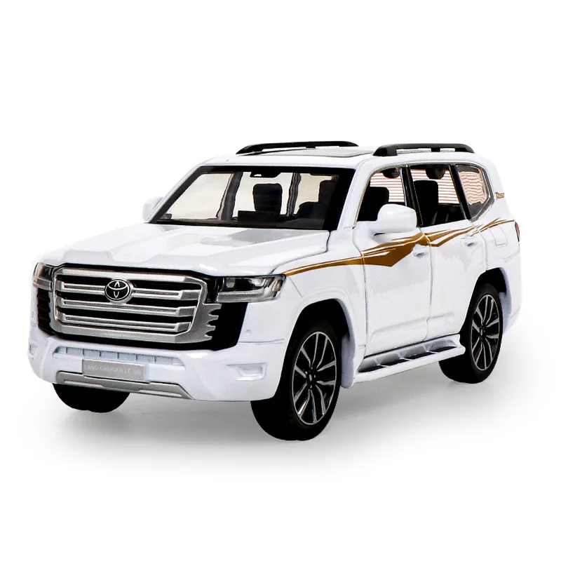 1:32 Toyota LAND CRUISER LC300 SUV Diecast Metal Alloy Model Car Sound Light Pull Back Collection Kids Toy Gifts