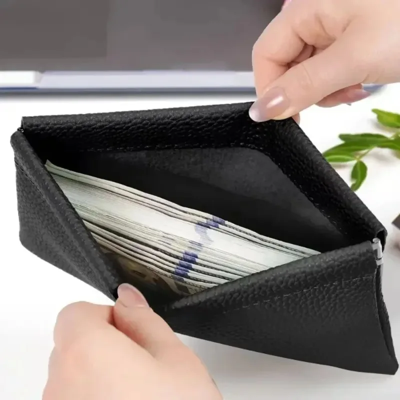 NOVO: Mini Bolsas de Armazenamento de Fones de Ouvido em PU com Design Fechado, Porta-Moedas em Cores Doces, Novo Porta-Moedas Zero, Bolsa de Armazenamento para Batom, Carteira Longa