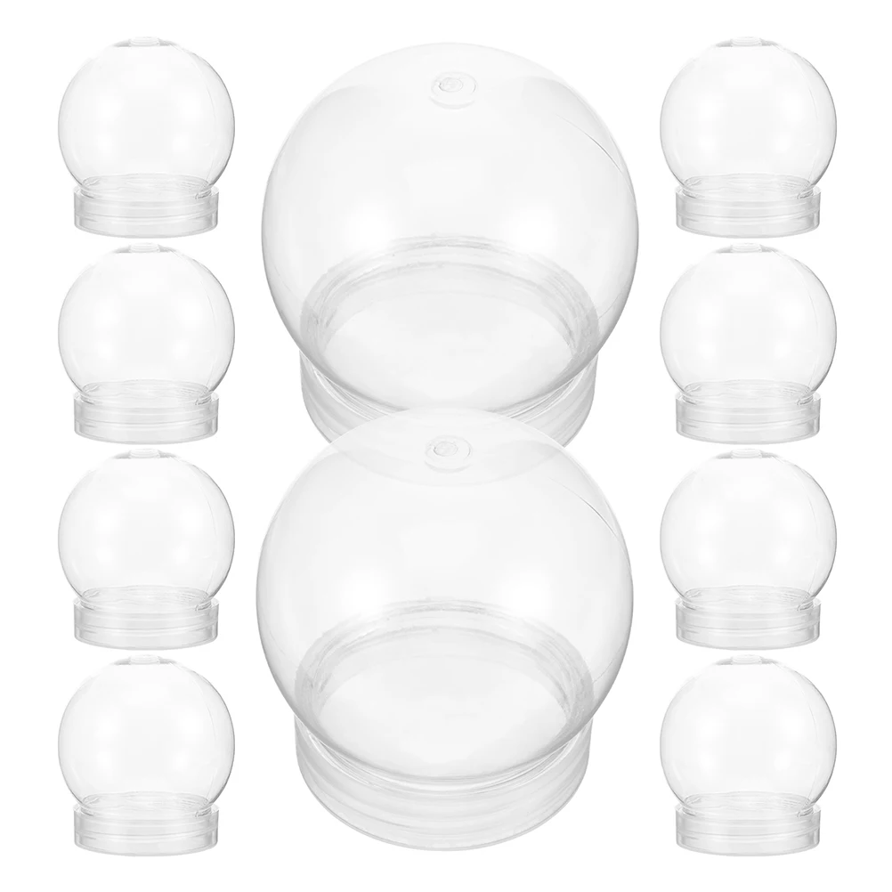 

20 Pcs Plastic Snow Globes Clear Spheres Craft Container Transparent Crafts Photo Diy