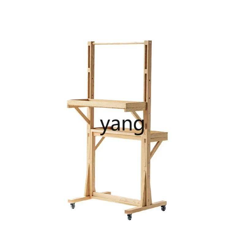 

LMMladder flower stand shelf balcony living room solid wood floor-to-ceiling flower pot shelf