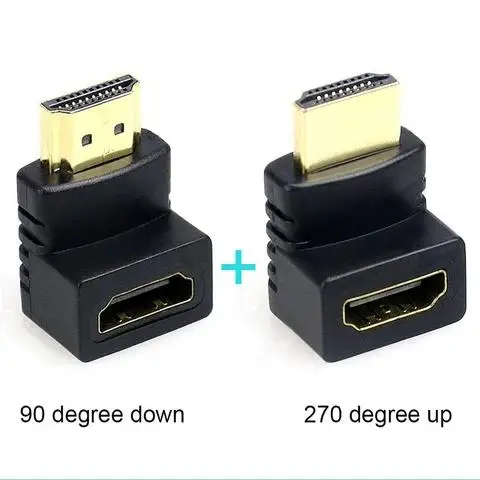 

HDMI-compatible Adapter 90 Degree Right-angle Male to Female Extender Elbow Connector HDMI-compatible Converter 270 Degree