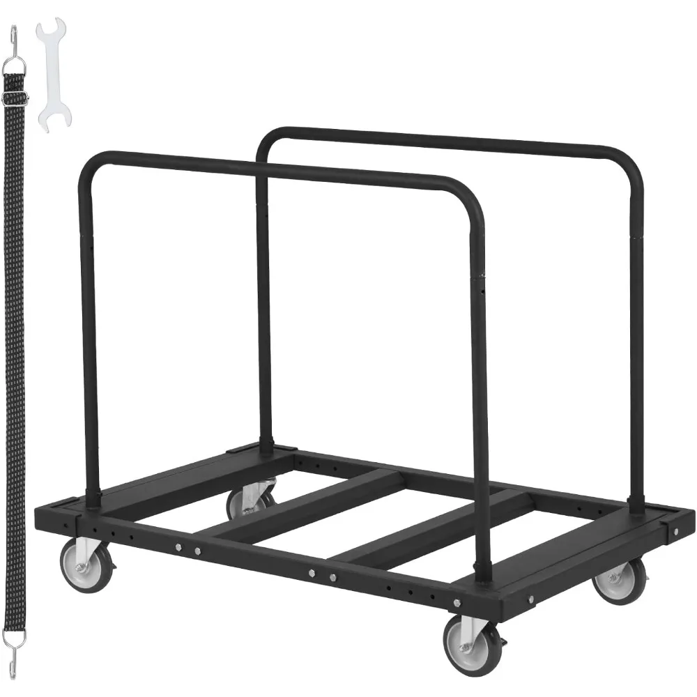 

Folding Table Cart with 5" Swivel Wheels, 1800 LBS Heavy Duty Table Trolley, for Garage&Warehouse, It can accommodate 10 tables