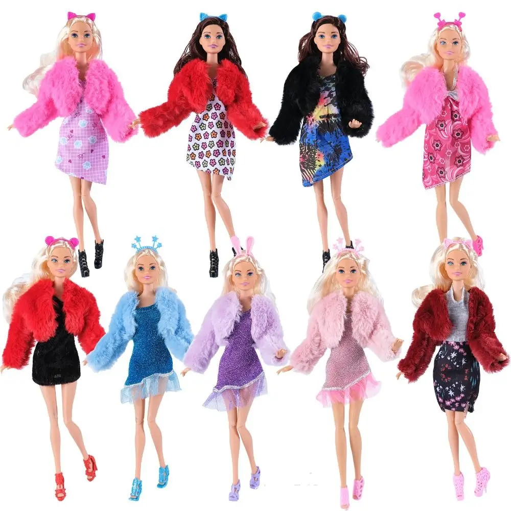 

Модные элегантные вечерние платья на высоком каблуке. Повседневная одежда. Меховая куртка. Аксессуары «сделай сам». Обувь принцессы для кукол 1/6 BJD 30 см.