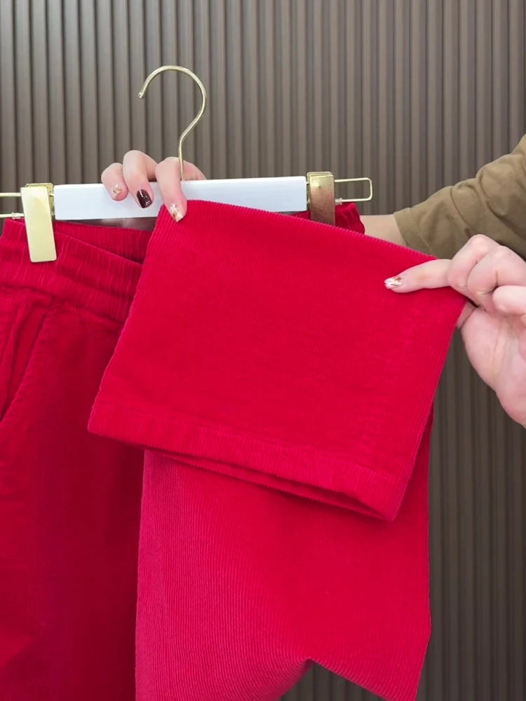 المرأة فضفاض الدانتيل يصل Sweatpants مستقيم موضة Y2k متعدد الألوان عالية الخصر شتاء جديد تنوعا سروال قصير بنطال ذو قصة أرجل واسعة