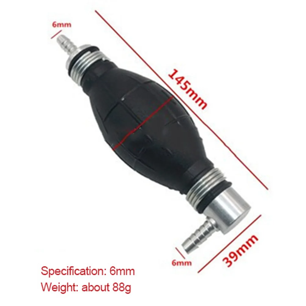 1Pcs 6/8/10/12mm Fuel Pump Rubber Aluminum Hand Primer Siphon Transfer Liquids Petrol Diesel Oil For Car Boat Marine Outboard