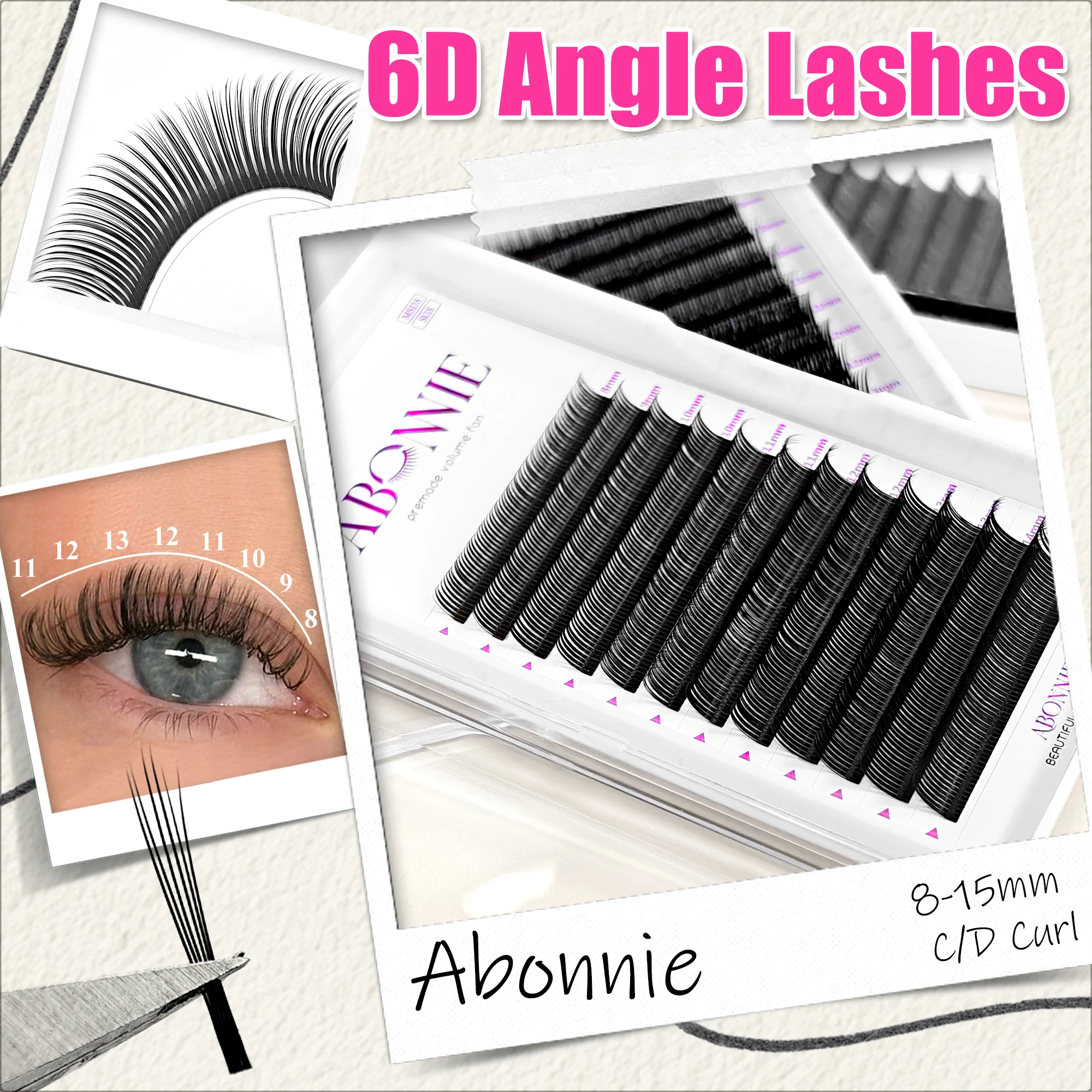 Eyelash Extension For Men - Abonnie Wispy Set Lashes 5D 6D