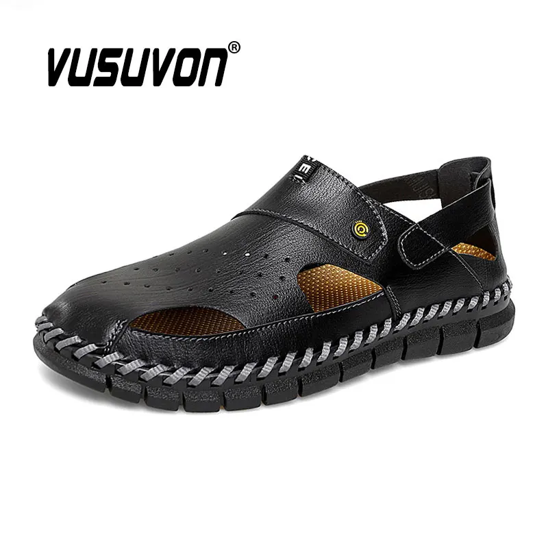 Men Casual Loafers Shoes Genuine Leather Cow Wedding Flats Slip On Black Fashion Moccasins 38-47 Big Size Sandals