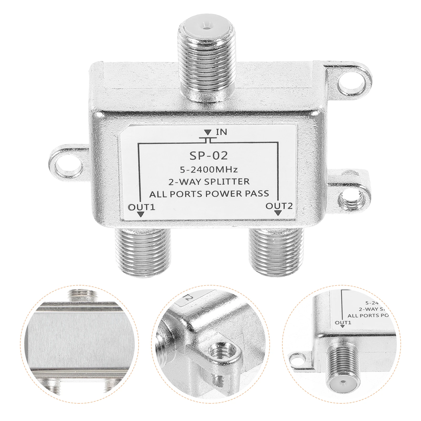 

Coax Cable Splitter RG6 CATV Amplifier Antenna Signal High Speed Durable Aluminum Alloy Satellite